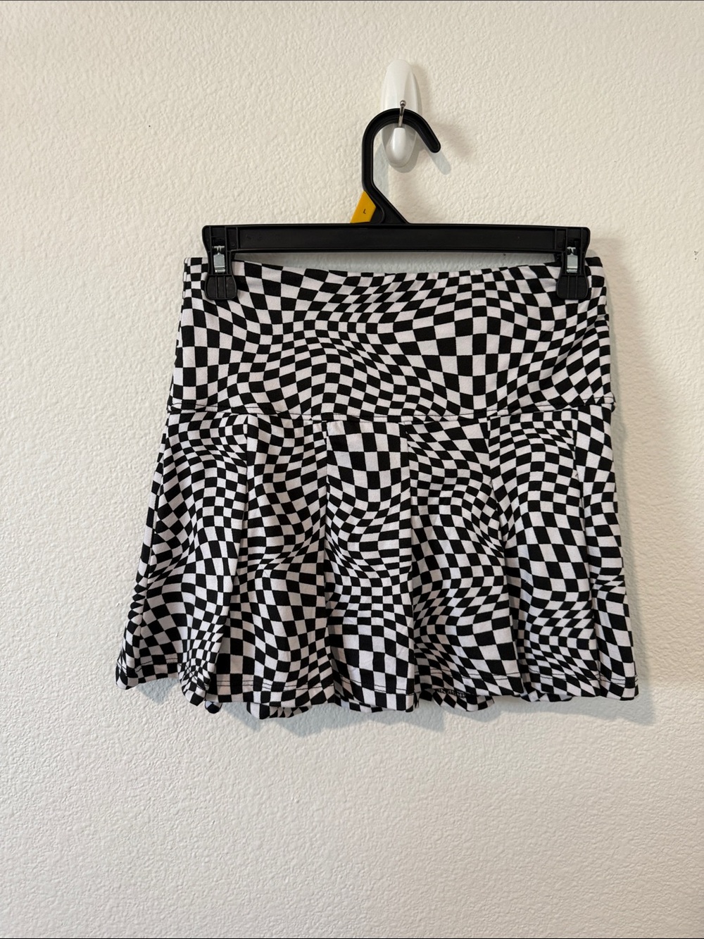 Wallflower Black & White Checkerboard Y2K Skater Skirt Size Medium